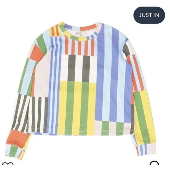 NWT Lilla Barn Women’s Striped Shirt Color Block Small - Picture 1 of 4